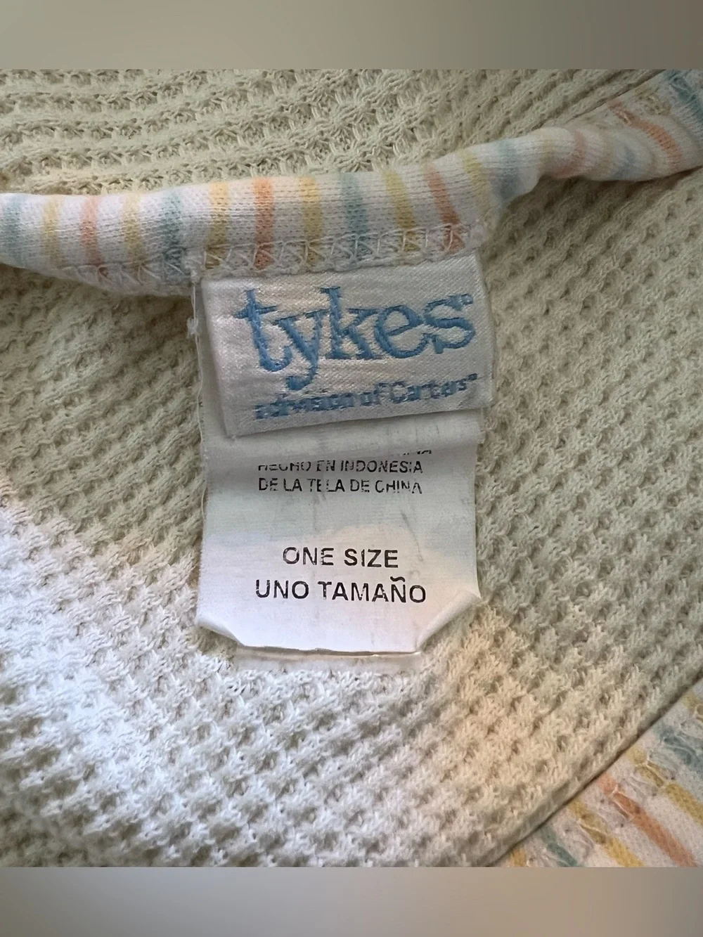 Vintage Tykes by Carter's Yellow Thermal Duck Patch Stripe Trim Baby Blanket